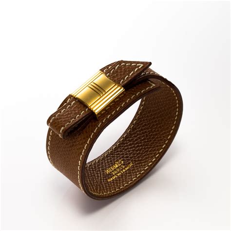 hermes bracelet brown leather|Hermes leather bracelet used.